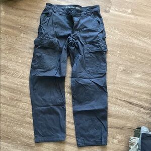 Mens Duluth trading post Flex Fire Hose pants, blue/gray, LIKE NEW size 34x32